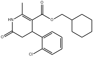 cyclohexylmethyl 4-(2-chlorophenyl)-2-methyl-6-oxo-1,4,5,6-tetrahydropyridine-3-carboxylate Struktur