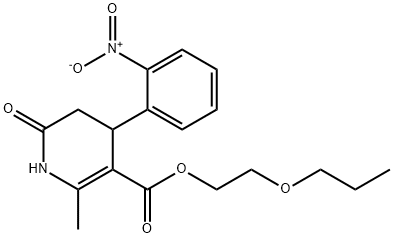 2-propoxyethyl 2-methyl-4-(2-nitrophenyl)-6-oxo-1,4,5,6-tetrahydropyridine-3-carboxylate Struktur