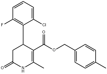 4-methylbenzyl 4-(2-chloro-6-fluorophenyl)-2-methyl-6-oxo-1,4,5,6-tetrahydropyridine-3-carboxylate Struktur