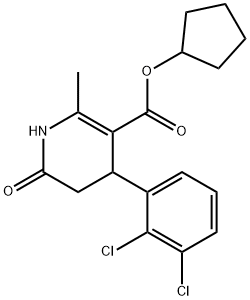 cyclopentyl 4-(2,3-dichlorophenyl)-2-methyl-6-oxo-1,4,5,6-tetrahydropyridine-3-carboxylate Struktur