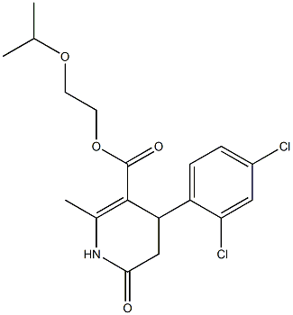 2-isopropoxyethyl 4-(2,4-dichlorophenyl)-2-methyl-6-oxo-1,4,5,6-tetrahydropyridine-3-carboxylate Struktur