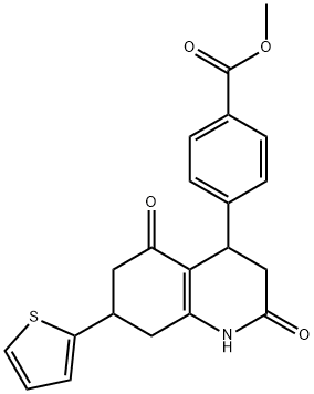 methyl 4-(2,5-dioxo-7-(thiophen-2-yl)-1,2,3,4,5,6,7,8-octahydroquinolin-4-yl)benzoate Struktur