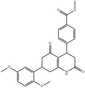 methyl 4-(7-(2,5-dimethoxyphenyl)-2,5-dioxo-1,2,3,4,5,6,7,8-octahydroquinolin-4-yl)benzoate Struktur