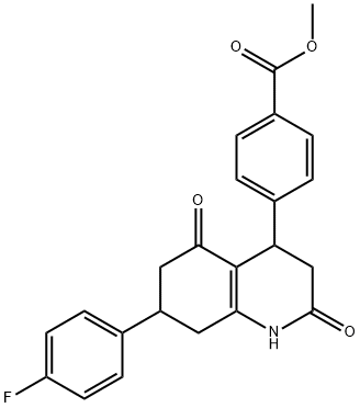 methyl 4-(7-(4-fluorophenyl)-2,5-dioxo-1,2,3,4,5,6,7,8-octahydroquinolin-4-yl)benzoate Struktur