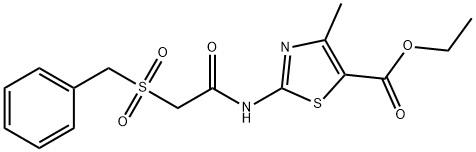 ethyl 2-{[(benzylsulfonyl)acetyl]amino}-4-methyl-1,3-thiazole-5-carboxylate Struktur