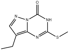 Pyrazolo[1,5-a]-1,3,5-triazin-4(3H)-one, 8-ethyl-2-(methylthio)- Struktur