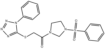 1-[3-(phenylsulfonyl)imidazolidin-1-yl]-2-[(1-phenyl-1H-tetrazol-5-yl)sulfanyl]ethanone Struktur