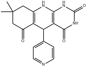 8,8-dimethyl-5-(pyridin-4-yl)-5,8,9,10-tetrahydropyrimido[4,5-b]quinoline-2,4,6(1H,3H,7H)-trione Struktur