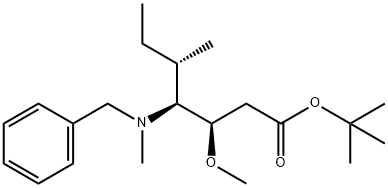 (3R,4S,5S)-tert-butyl 4-(benzyl(methyl)amino)-3-methoxy-5-methylheptanoate Struktur