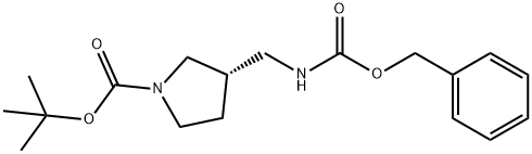 tert-butyl (3S)-3-({[(benzyloxy)carbonyl]amino}methyl)pyrrolidine-1-carboxylate Struktur