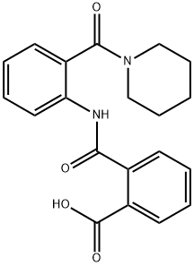 2-({[2-(1-piperidinylcarbonyl)phenyl]amino}carbonyl)benzoic acid Struktur