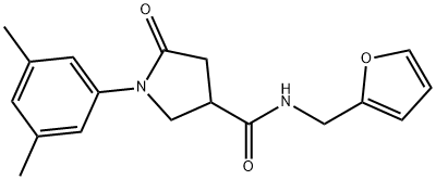 1-(3,5-dimethylphenyl)-N-(furan-2-ylmethyl)-5-oxopyrrolidine-3-carboxamide Struktur