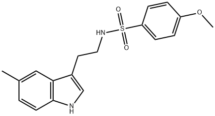 4-methoxy-N-[2-(5-methyl-1H-indol-3-yl)ethyl]benzenesulfonamide Struktur