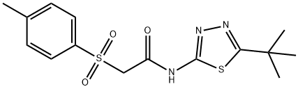 N-(5-tert-butyl-1,3,4-thiadiazol-2-yl)-2-[(4-methylphenyl)sulfonyl]acetamide Struktur