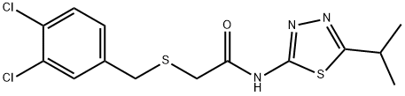 2-[(3,4-dichlorobenzyl)sulfanyl]-N-[5-(propan-2-yl)-1,3,4-thiadiazol-2-yl]acetamide Struktur