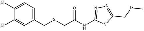 2-[(3,4-dichlorobenzyl)sulfanyl]-N-[5-(methoxymethyl)-1,3,4-thiadiazol-2-yl]acetamide Struktur