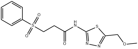 N-[5-(methoxymethyl)-1,3,4-thiadiazol-2-yl]-3-(phenylsulfonyl)propanamide Struktur