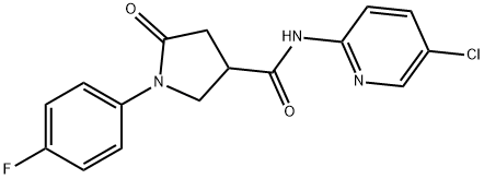 N-(5-chloropyridin-2-yl)-1-(4-fluorophenyl)-5-oxopyrrolidine-3-carboxamide Struktur