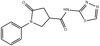 5-oxo-1-phenyl-N-(1,3,4-thiadiazol-2-yl)pyrrolidine-3-carboxamide Struktur