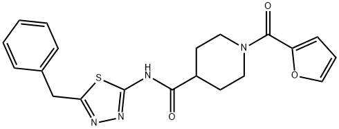 N-(5-benzyl-1,3,4-thiadiazol-2-yl)-1-(furan-2-ylcarbonyl)piperidine-4-carboxamide Struktur