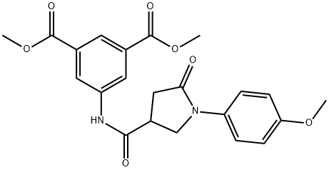 dimethyl 5-(1-(4-methoxyphenyl)-5-oxopyrrolidine-3-carboxamido)isophthalate Struktur