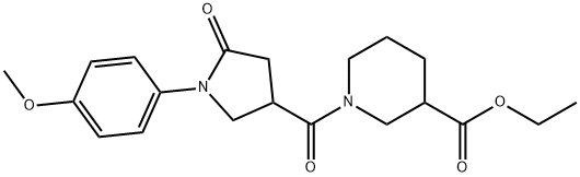 ethyl 1-{[1-(4-methoxyphenyl)-5-oxopyrrolidin-3-yl]carbonyl}piperidine-3-carboxylate Struktur