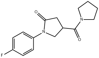 1-(4-fluorophenyl)-4-(pyrrolidin-1-ylcarbonyl)pyrrolidin-2-one Struktur