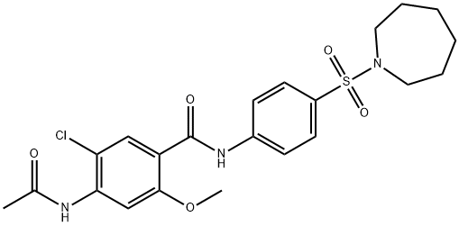 4-(acetylamino)-N-[4-(azepan-1-ylsulfonyl)phenyl]-5-chloro-2-methoxybenzamide Struktur