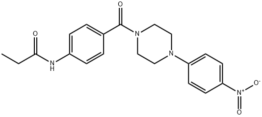 N-(4-{[4-(4-nitrophenyl)piperazin-1-yl]carbonyl}phenyl)propanamide Struktur