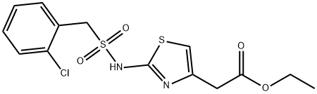 ethyl 2-(2-((2-chlorophenyl)methylsulfonamido)thiazol-4-yl)acetate Struktur