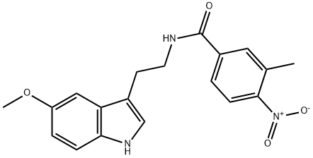 N-[2-(5-methoxy-1H-indol-3-yl)ethyl]-3-methyl-4-nitrobenzamide Struktur