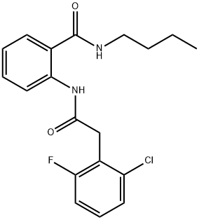 N-butyl-2-{[(2-chloro-6-fluorophenyl)acetyl]amino}benzamide Struktur