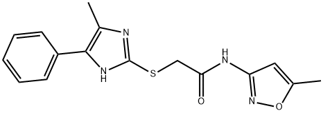 N-(5-methyl-1,2-oxazol-3-yl)-2-[(4-methyl-5-phenyl-1H-imidazol-2-yl)sulfanyl]acetamide Struktur