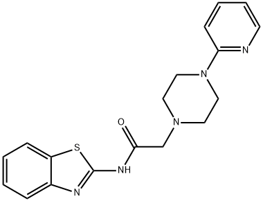 N-(1,3-benzothiazol-2-yl)-2-[4-(2-pyridinyl)-1-piperazinyl]acetamide Struktur