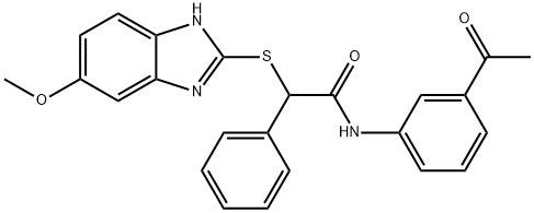 N-(3-acetylphenyl)-2-[(5-methoxy-1H-benzimidazol-2-yl)sulfanyl]-2-phenylacetamide Struktur