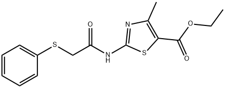 ethyl 4-methyl-2-(2-(phenylthio)acetamido)thiazole-5-carboxylate Struktur