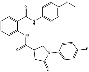 1-(4-fluorophenyl)-N-{2-[(4-methoxyphenyl)carbamoyl]phenyl}-5-oxopyrrolidine-3-carboxamide Struktur