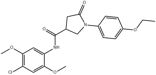 N-(4-chloro-2,5-dimethoxyphenyl)-1-(4-ethoxyphenyl)-5-oxopyrrolidine-3-carboxamide Struktur