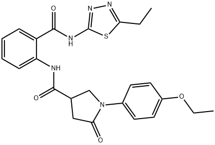 1-(4-ethoxyphenyl)-N-{2-[(5-ethyl-1,3,4-thiadiazol-2-yl)carbamoyl]phenyl}-5-oxopyrrolidine-3-carboxamide Struktur