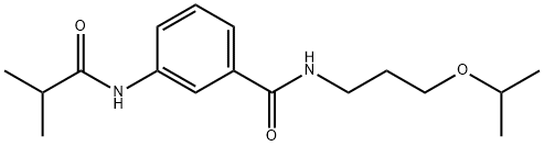 3-[(2-methylpropanoyl)amino]-N-[3-(propan-2-yloxy)propyl]benzamide Struktur