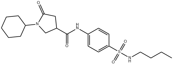 N-[4-(butylsulfamoyl)phenyl]-1-cyclohexyl-5-oxopyrrolidine-3-carboxamide Struktur