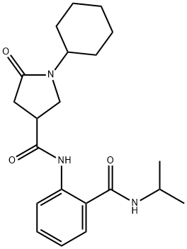 1-cyclohexyl-5-oxo-N-[2-(propan-2-ylcarbamoyl)phenyl]pyrrolidine-3-carboxamide Struktur