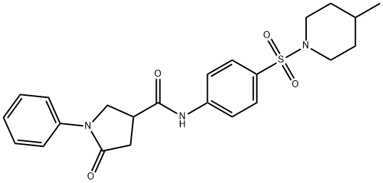 N-{4-[(4-methylpiperidin-1-yl)sulfonyl]phenyl}-5-oxo-1-phenylpyrrolidine-3-carboxamide Struktur