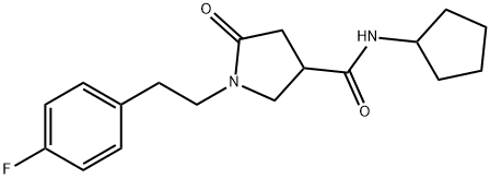 N-cyclopentyl-1-[2-(4-fluorophenyl)ethyl]-5-oxopyrrolidine-3-carboxamide Struktur