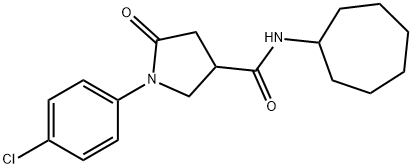 1-(4-chlorophenyl)-N-cycloheptyl-5-oxopyrrolidine-3-carboxamide Struktur