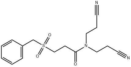 3-(benzylsulfonyl)-N,N-bis(2-cyanoethyl)propanamide Struktur