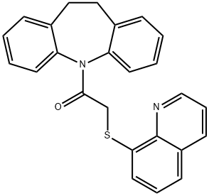 1-(10,11-dihydro-5H-dibenzo[b,f]azepin-5-yl)-2-(quinolin-8-ylsulfanyl)ethanone Struktur