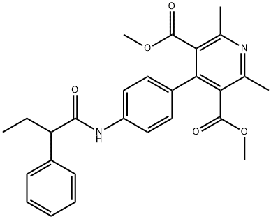 dimethyl 2,6-dimethyl-4-{4-[(2-phenylbutanoyl)amino]phenyl}pyridine-3,5-dicarboxylate Struktur