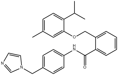 N-[4-(1H-imidazol-1-ylmethyl)phenyl]-2-{[5-methyl-2-(propan-2-yl)phenoxy]methyl}benzamide Struktur