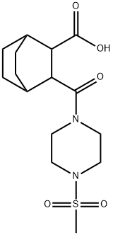 3-(4-(methylsulfonyl)piperazine-1-carbonyl)bicyclo[2.2.2]octane-2-carboxylic acid Struktur